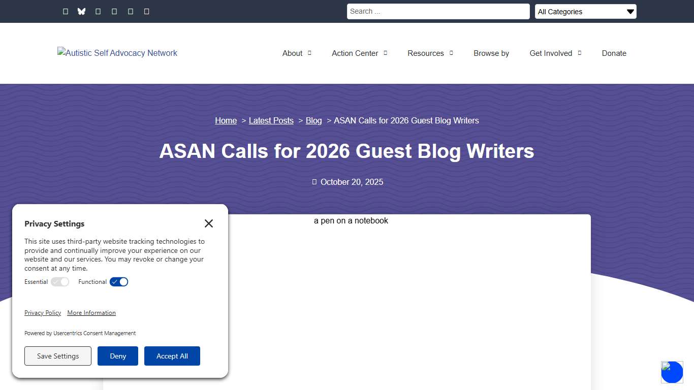 ASAN Calls for 2026 Guest Blog Writers